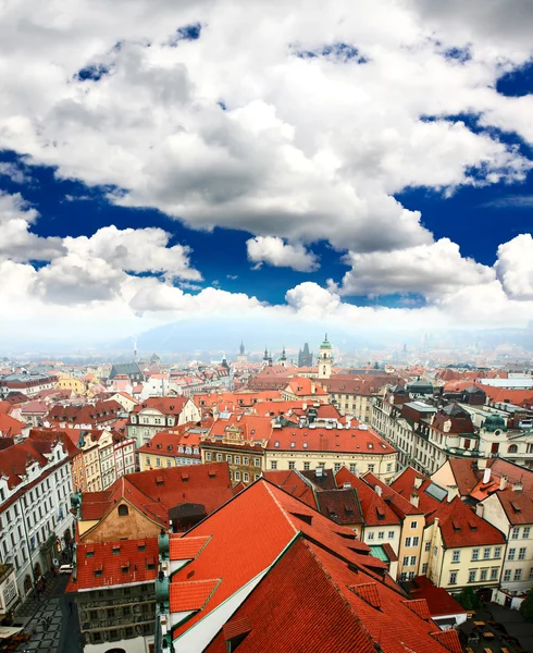 Vista aérea de la Plaza de la Ciudad Vieja de Praga —  Fotos de Stock