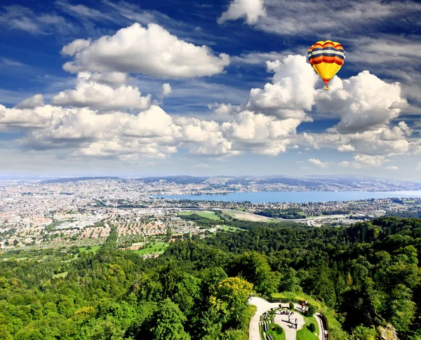 De luchtfoto van zurich stad — Stockfoto