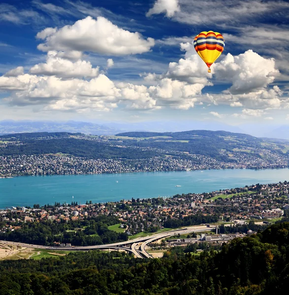 A vista aérea da cidade de Zurique — Fotografia de Stock