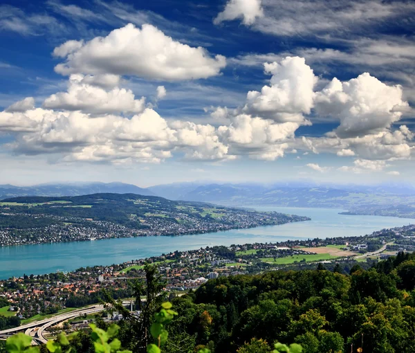 Die Luftaufnahme der Stadt Zürich — Stockfoto