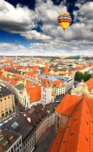 A vista aérea do centro da cidade de Munique — Fotografia de Stock