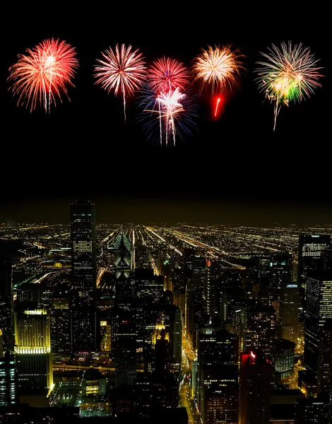 Vista aérea da paisagem urbana de Chicago — Fotografia de Stock