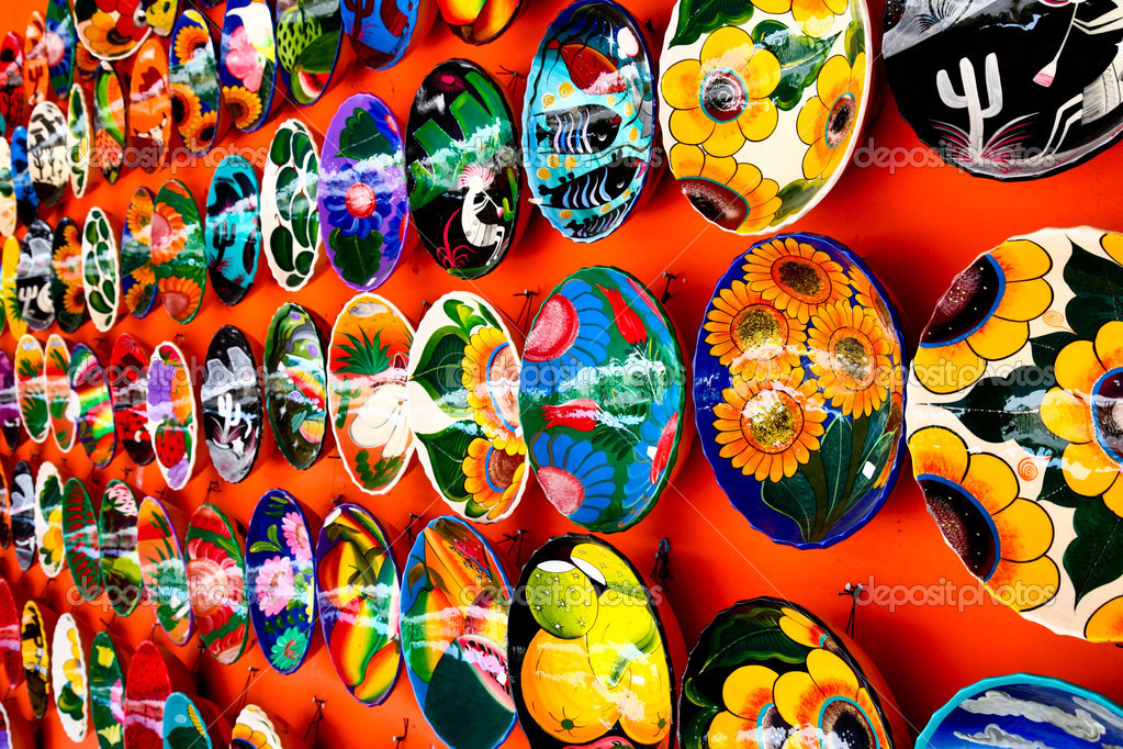 Mexican decoration plates — Stock Photo © gary718 29370999