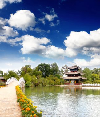 A scenery park near Lijiang China, named as a World Cultural Heritages by UNESCO in 1997. clipart