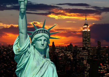 özgürlük ve new york city heykeli