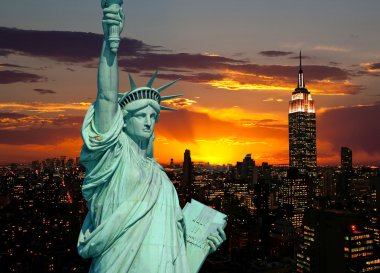 özgürlük ve new york city heykeli