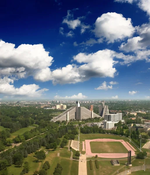 La vue aérienne depuis le sommet du stade olympique — Photo