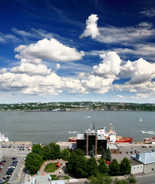 Letecký pohled na Québec řeka svatého Vavřince — Stock fotografie