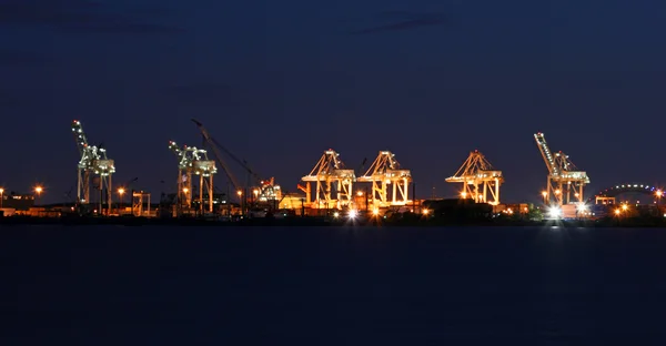 Bir liman gece — Stok fotoğraf