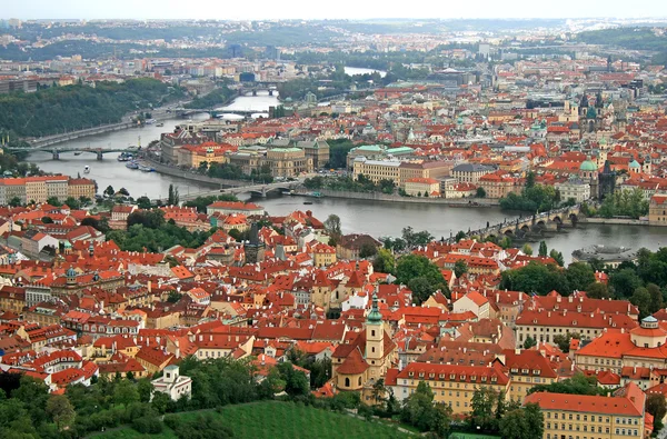 The aerial view of Prague — Stock Photo, Image