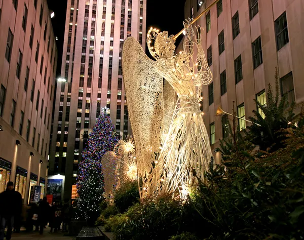 Rockefeller Center'da yılbaşı süsleri — Stok fotoğraf