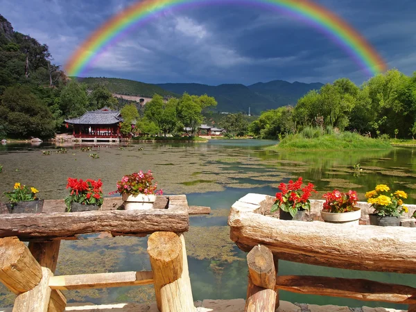 Landschaft Landschaft in der Nähe der Stadt Lijiang — Stockfoto