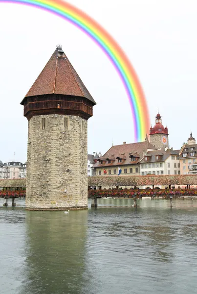 O Ruess River no centro de Luzern — Fotografia de Stock