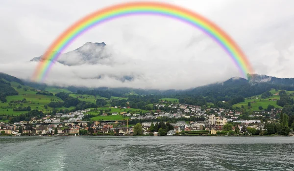 De ruess-rivier in centrum luzern — Stockfoto