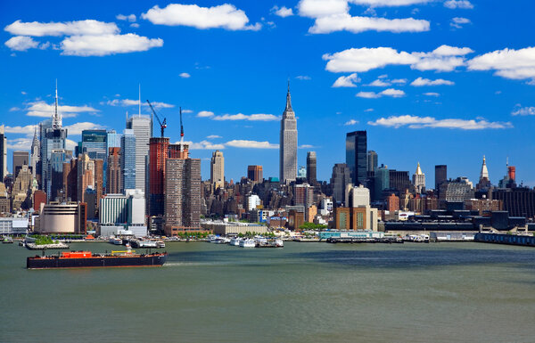 The Mid-town Manhattan Skyline viewed from New Jersey side