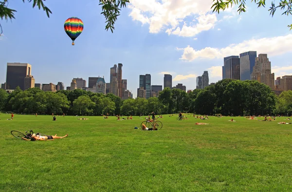 O grande gramado no Central Park — Fotografia de Stock