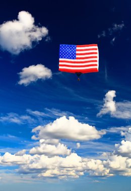 bir Amerikan bayrağı sıcak hava balonu