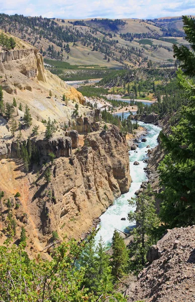 Rivière Yellowstone dans le parc national Yellowstone — Photo