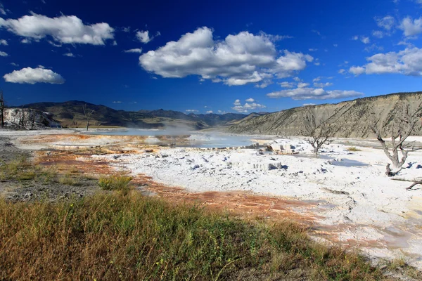 Oblast mamutí horký pramen v yellowstone — Stock fotografie