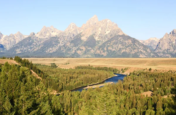 Schlangenfluss mit Blick auf Grand Teton — Stockfoto