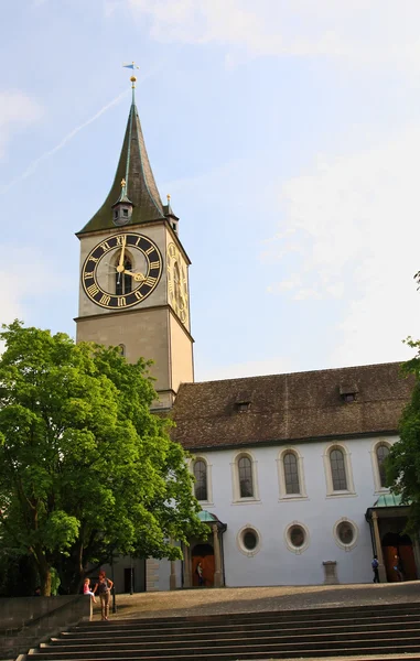 St. Peter's Church tower in Zurich — Stock Photo, Image