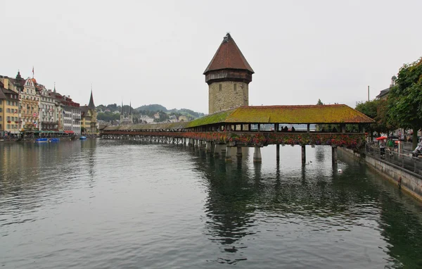 Kryty most w Lucernie Szwajcaria — Zdjęcie stockowe