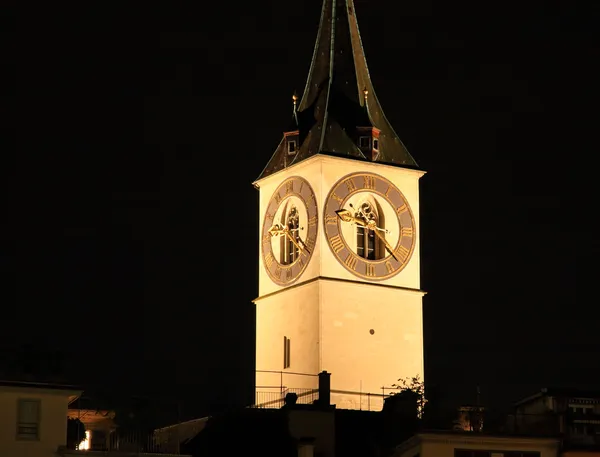 St. Peter's Church tower in Zurich — Stock Photo, Image