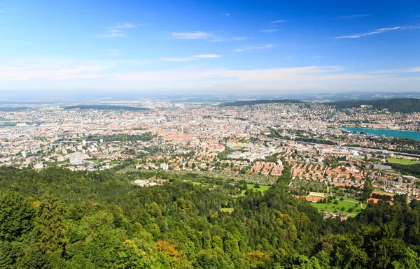 Zürih şehrinin havadan görünümü — Stok fotoğraf