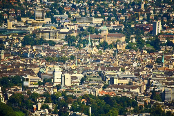 Zürih şehrinin havadan görünümü — Stok fotoğraf