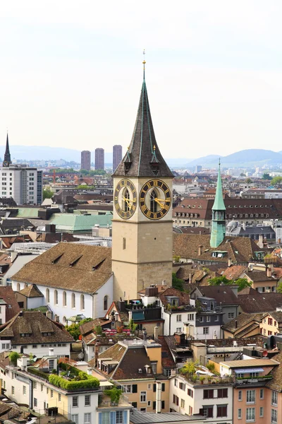 La vue aérienne du paysage urbain de Zurich — Photo