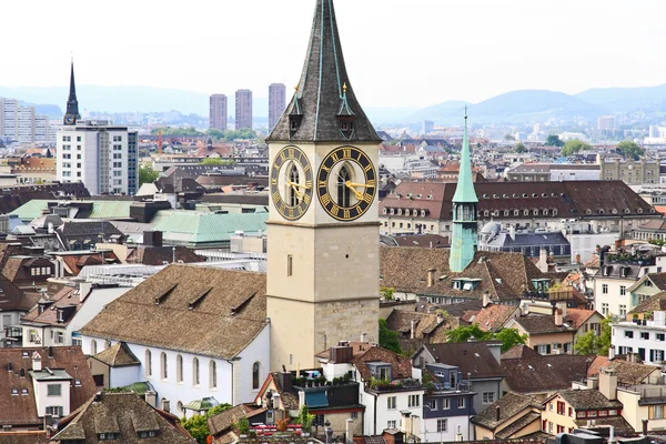 Die Luftaufnahme des Zürcher Stadtbildes — Stockfoto