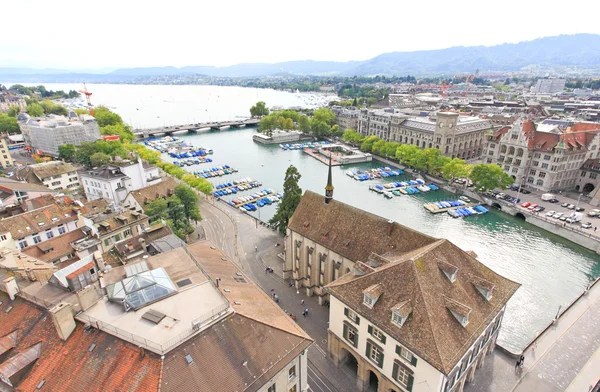 Flygfoto över Zürich stadsbild — Stockfoto