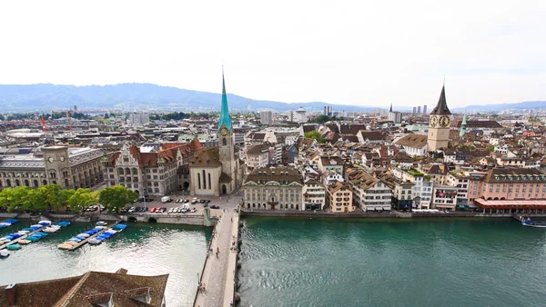 Letecký pohled na panorama Curychu — Stock fotografie