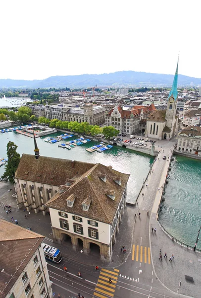 La vista aérea del paisaje urbano de Zurich —  Fotos de Stock