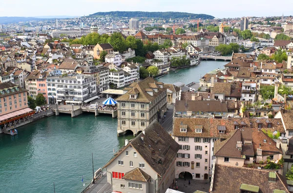 Zürih cityscape havadan görünümü — Stok fotoğraf