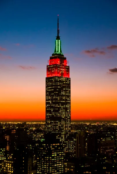 Říše státu building a manhattan skylines — Stock fotografie