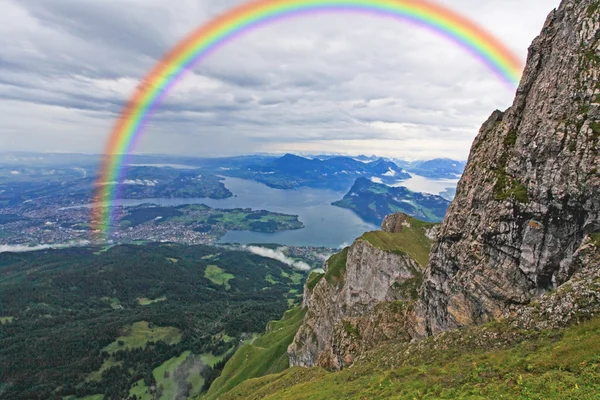 De Luchtfoto uitzicht vanaf de top van pilatus — Stockfoto