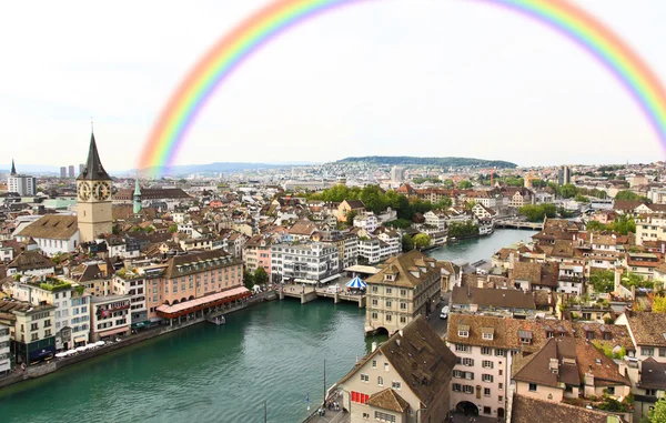 Il paesaggio urbano della città di Zurigo — Foto Stock