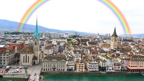 A paisagem urbana da cidade de Zurique — Fotografia de Stock