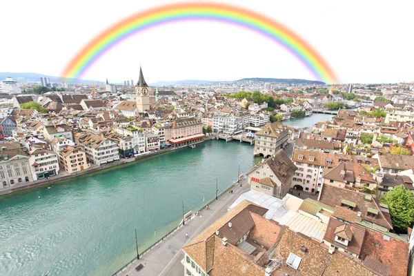 Het stadsbeeld van zurich stad — Stockfoto