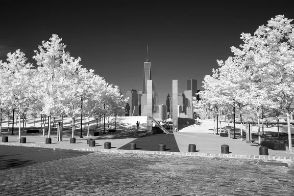 Imagen infrarroja del Lower Manhattan y el 911 Memorial — Foto de Stock