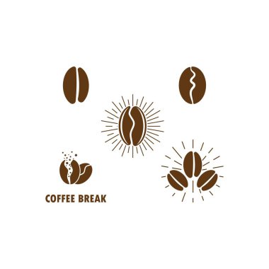 Kahve çekirdekleri illüstrasyon logosu vektör tasarımı