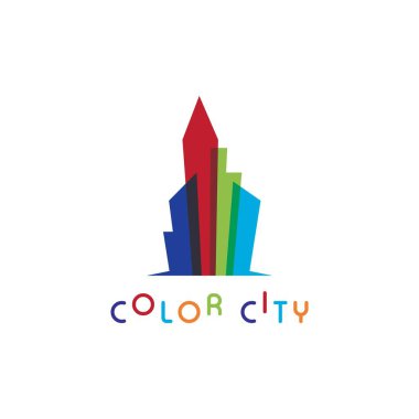 Düz tasarımlı Modern Şehir siluet vektör çizimi