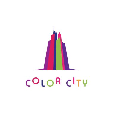 Düz tasarımlı Modern Şehir siluet vektör çizimi