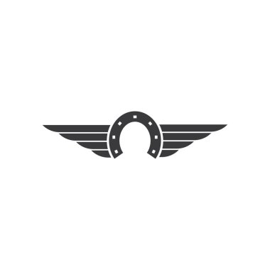 Horseshoe logo simgesi vektör düz tasarım 