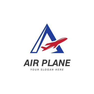 Air Plane illüstrasyon logo vektör şablonu