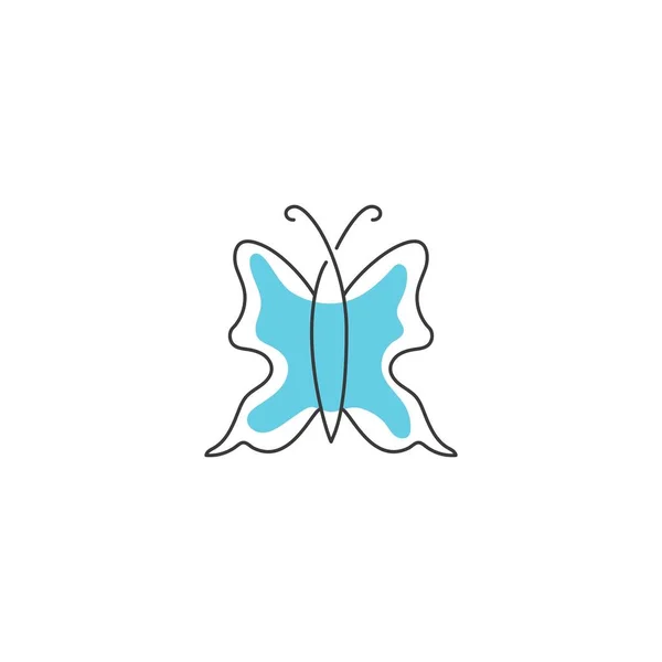Beauté Papillon Ligne Illustration Logo Modèle Vectoriel Design — Image vectorielle