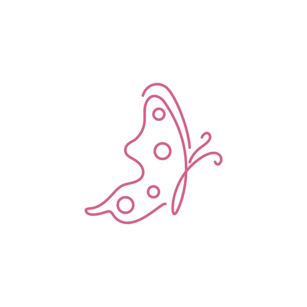 Schönheit Schmetterling Linie Illustration Logo Vorlage Vektor Design — Stockvektor