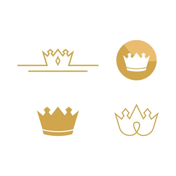 Corona Ilustración Logo Plantilla Vector Diseño — Archivo Imágenes Vectoriales
