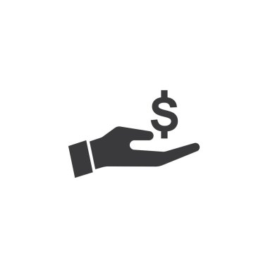 Para birimi el ve para simgesi düz tasarım